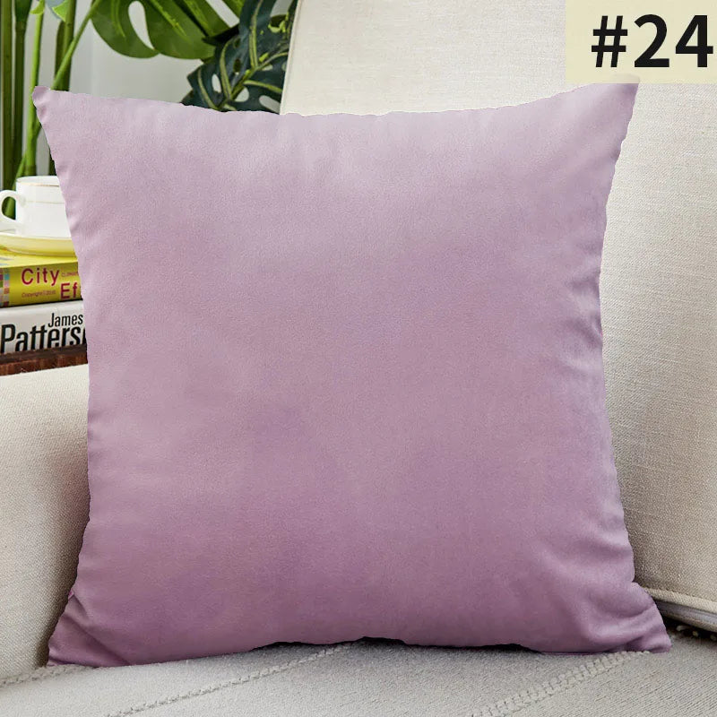 Gardenia Velvet Cushion Cover - Solid Color Throw Pillow Case