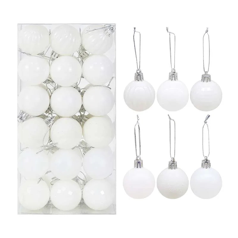 Boules de Noël incassables de 4 cm - Lot de 36 pièces