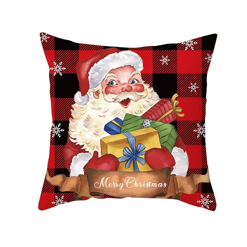 Yuko Christmas Cushion Cover 45cm - Santa Claus & Snowman Design