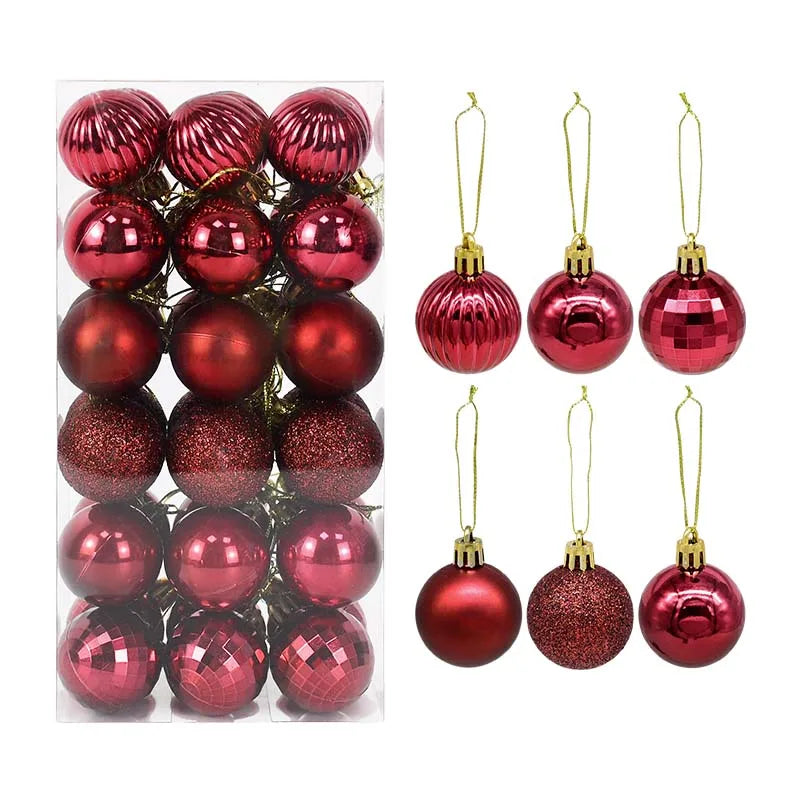 Boules de Noël incassables de 4 cm - Lot de 36 pièces