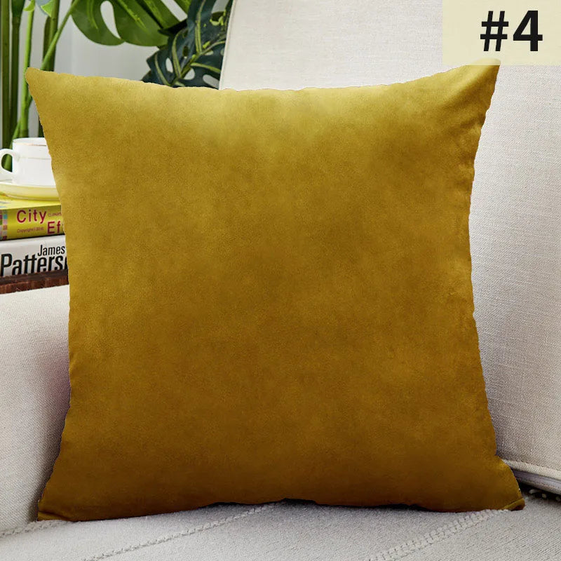 Gardenia Velvet Cushion Cover - Solid Color Throw Pillow Case