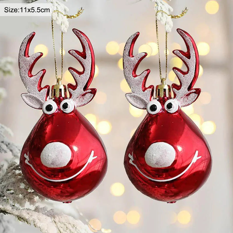 Frostie Elk Christmas Ball Ornaments - Premium Holiday Tree Decoration