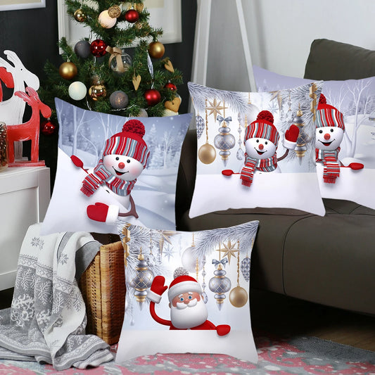 Amore Christmas Snowman Cushion Cover - Holiday Pillowcase