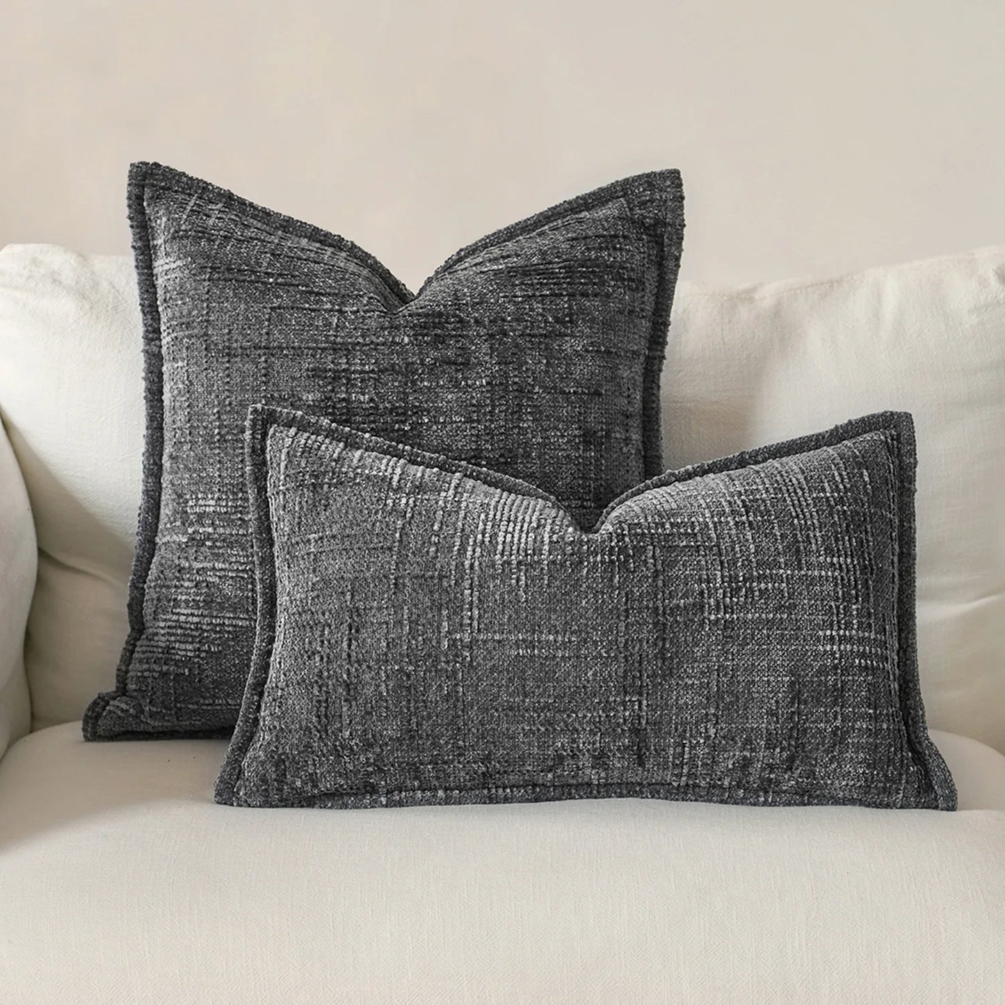 Masy Chenille Cushion Cover - Bamboo Yarn Textured Throw Pillow Case