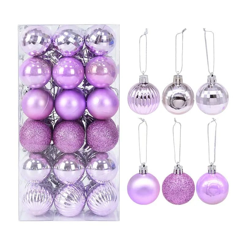 Boules de Noël incassables de 4 cm - Lot de 36 pièces