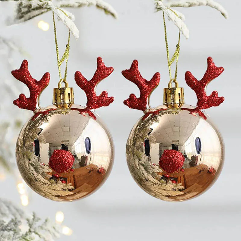 Frostie Elk Christmas Ball Ornaments - Premium Holiday Tree Decoration