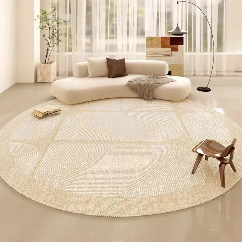 Rowenn Round Washable Carpet - Summer Floor Mat for Living Room & Bedroom