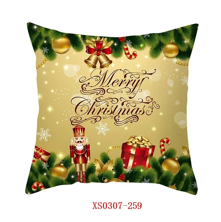 Yuko Christmas Cushion Cover 45cm - Santa Claus & Snowman Design