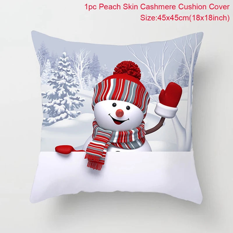 Amore Christmas Snowman Cushion Cover - Holiday Pillowcase