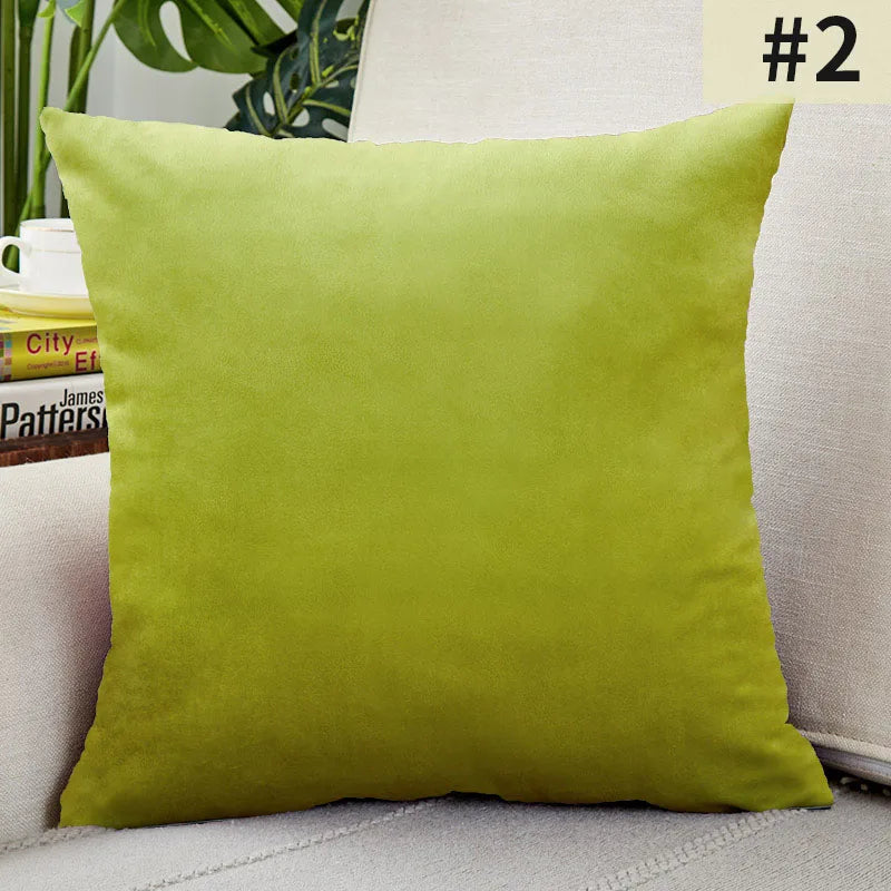 Gardenia Velvet Cushion Cover - Solid Color Throw Pillow Case