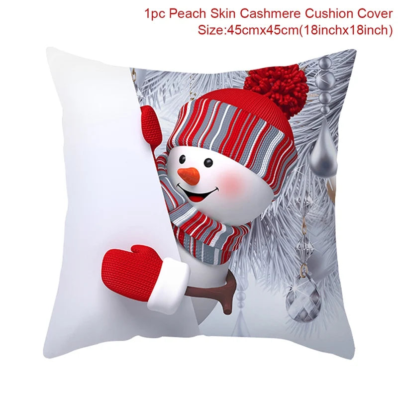 Amore Christmas Snowman Cushion Cover - Holiday Pillowcase