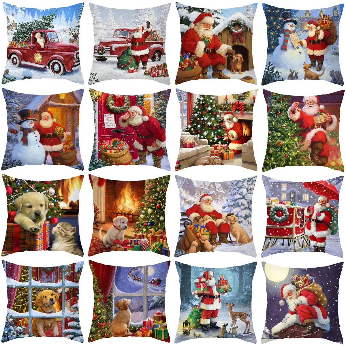 Vacanza Christmas Santa Cushion Cover 45cm - Decorative Holiday Pillow Case