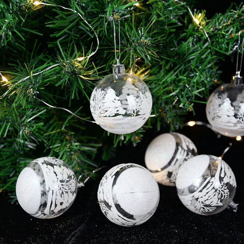 Serena Clear Christmas Ball Ornaments - 6cm Transparent Baubles Set
