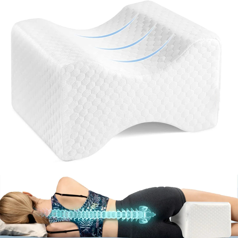 Memory Foam Knee Pillow - Orthopedic Side Sleeper Support