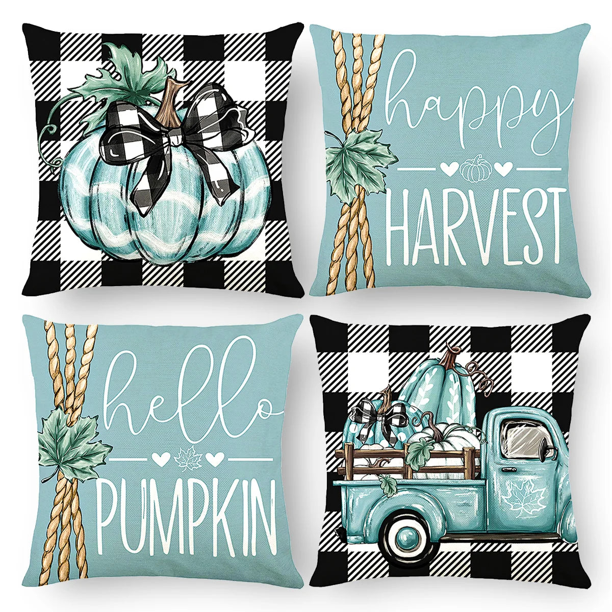 Venita 4PCS Christmas Cushion Covers - Merry Christmas Pillow Cases for Holiday Decor