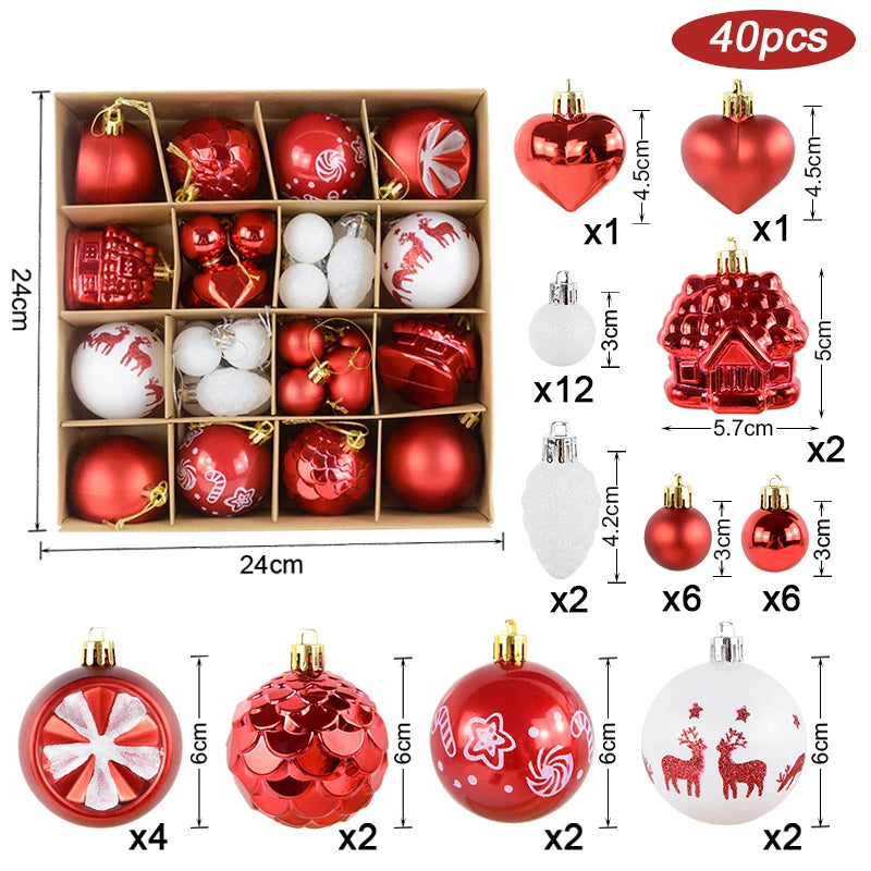 Supernova Large Snowflake Christmas Ball Ornament Set - Shatterproof Holiday Tree Decorations