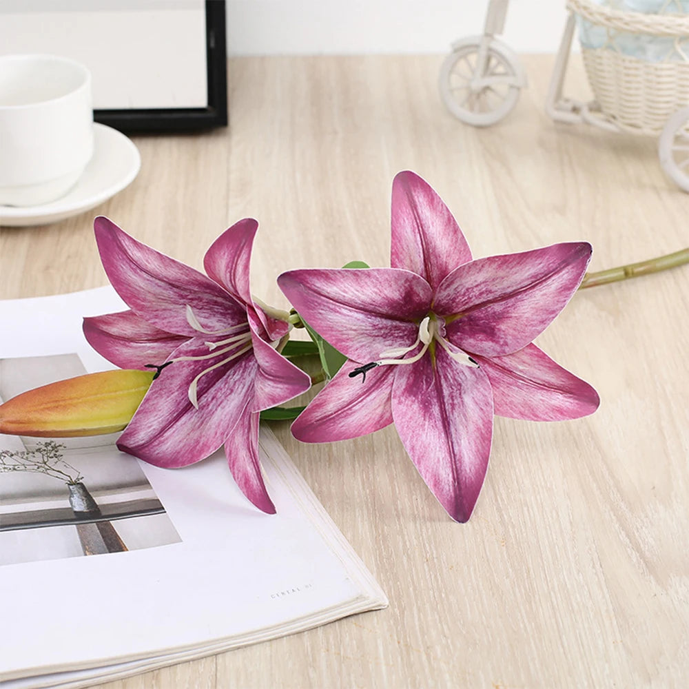 Fake purple lily flower for home and event decoration