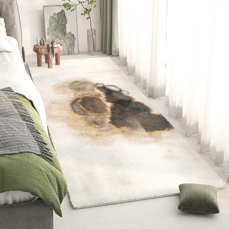 Long Bedside Rug - Fluffy Plush Non-Slip Bedroom Carpet