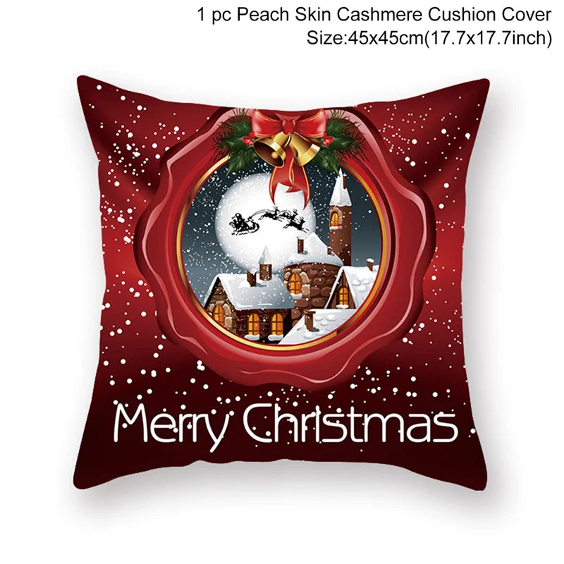 Housse de coussin de Noël - Taie d'oreiller décorative pour la maison pendant les fêtes