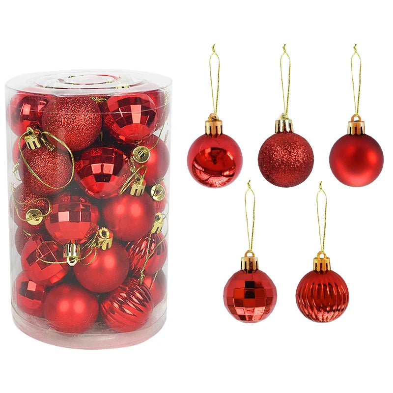 Boules de Noël incassables de 4 cm - Lot de 36 pièces