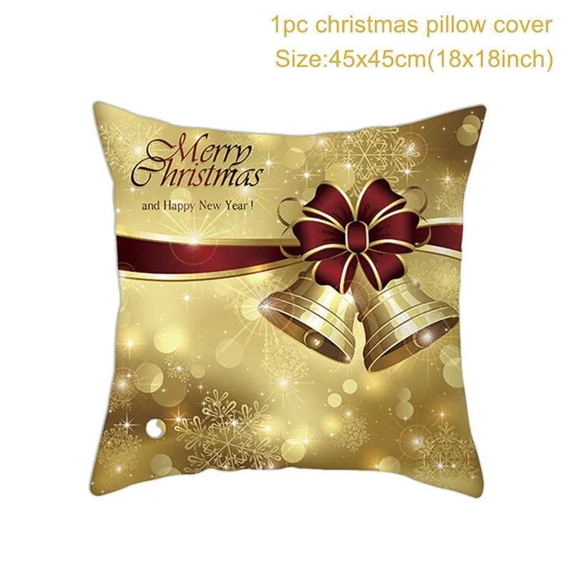 Yuko Christmas Cushion Cover 45cm - Santa Claus & Snowman Design