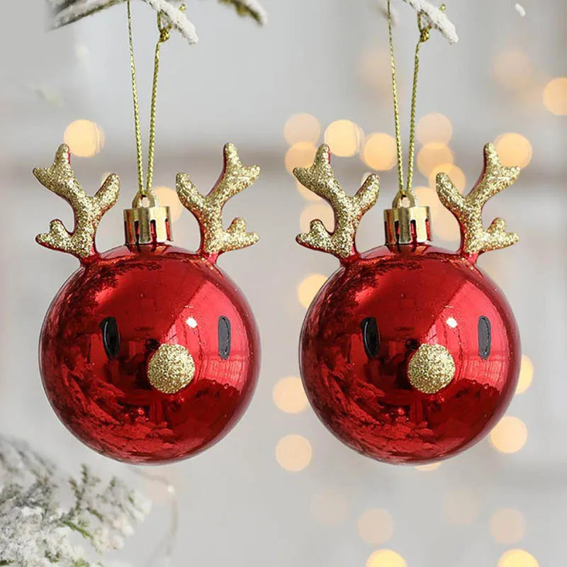 Frostie Elk Christmas Ball Ornaments - Premium Holiday Tree Decoration