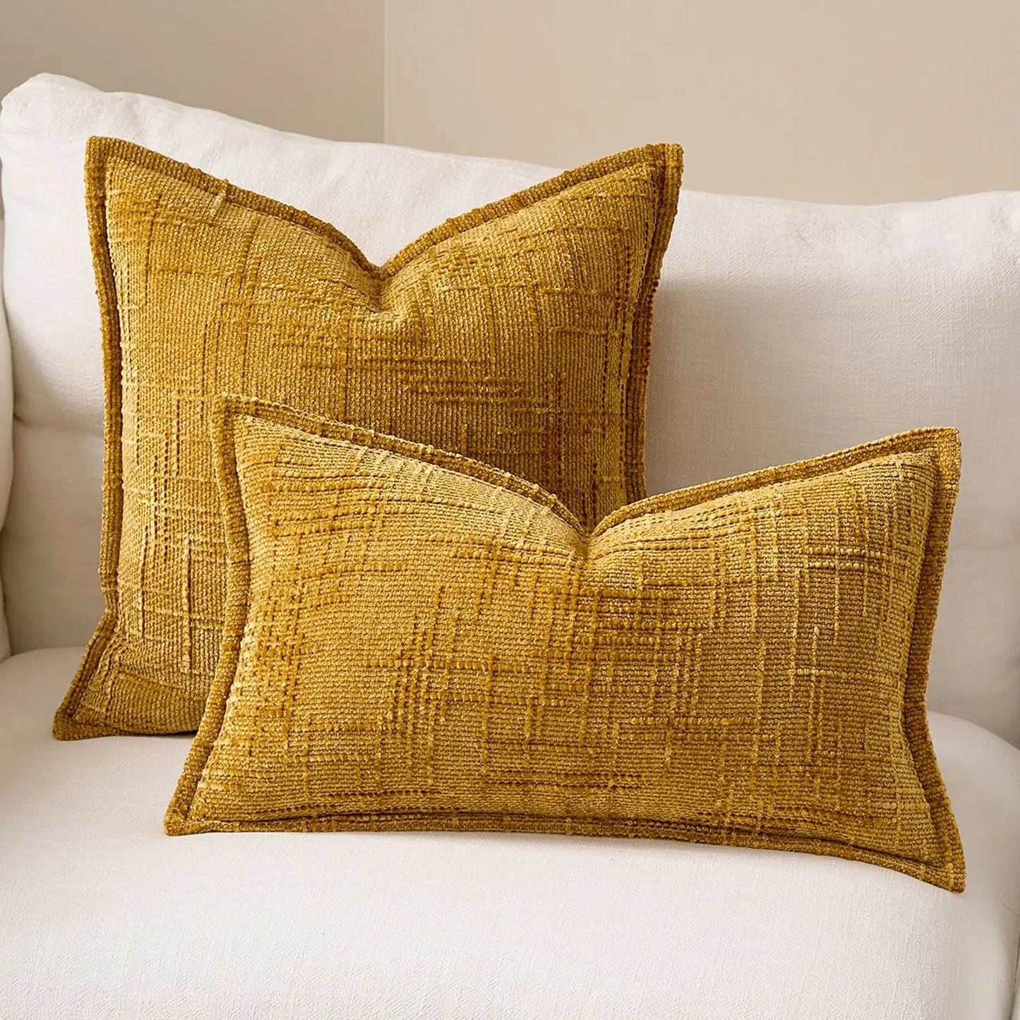 Masy Chenille Cushion Cover - Bamboo Yarn Textured Throw Pillow Case