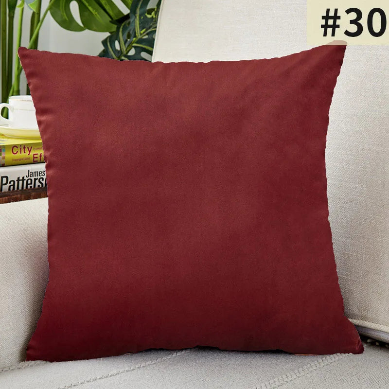 Gardenia Velvet Cushion Cover - Solid Color Throw Pillow Case