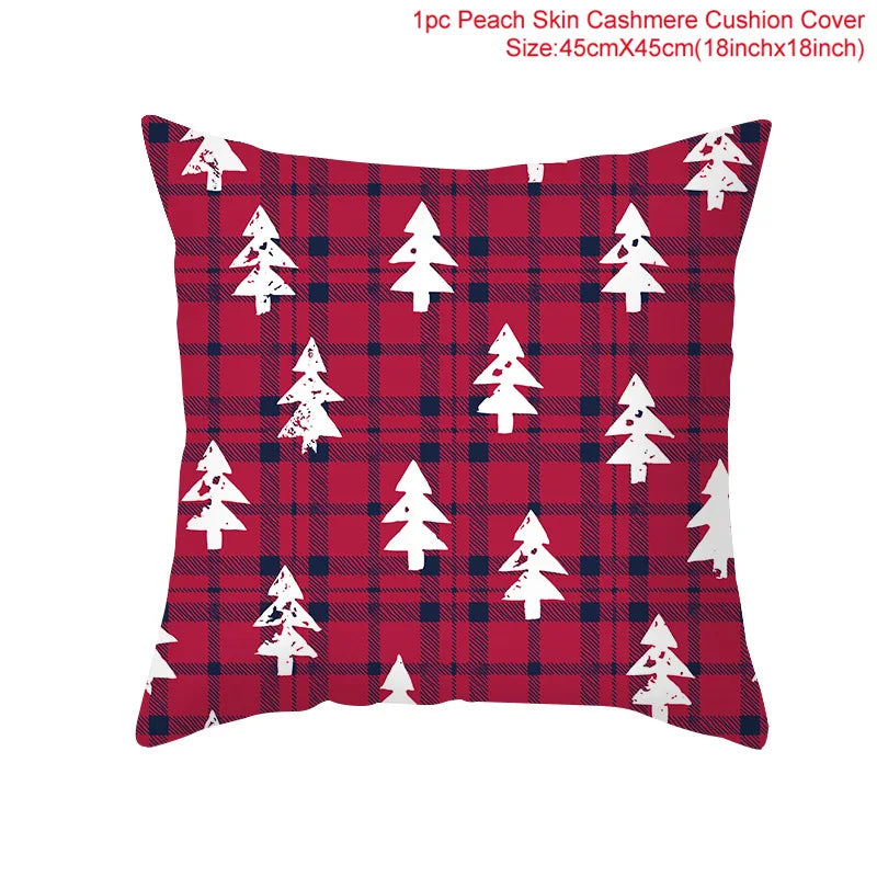 Housse de coussin de Noël - Taie d'oreiller décorative pour la maison pendant les fêtes