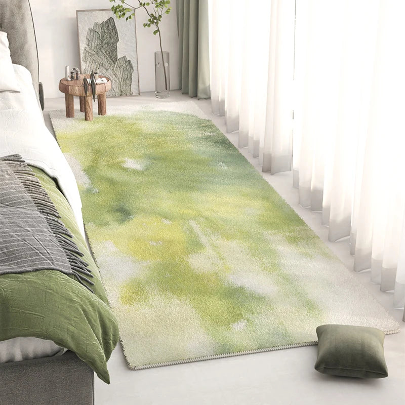 Long Bedside Rug - Fluffy Plush Non-Slip Bedroom Carpet