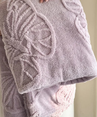 Solano 3D Embossed Butterfly Flannel Blanket - Ultra Soft & Warm Throw