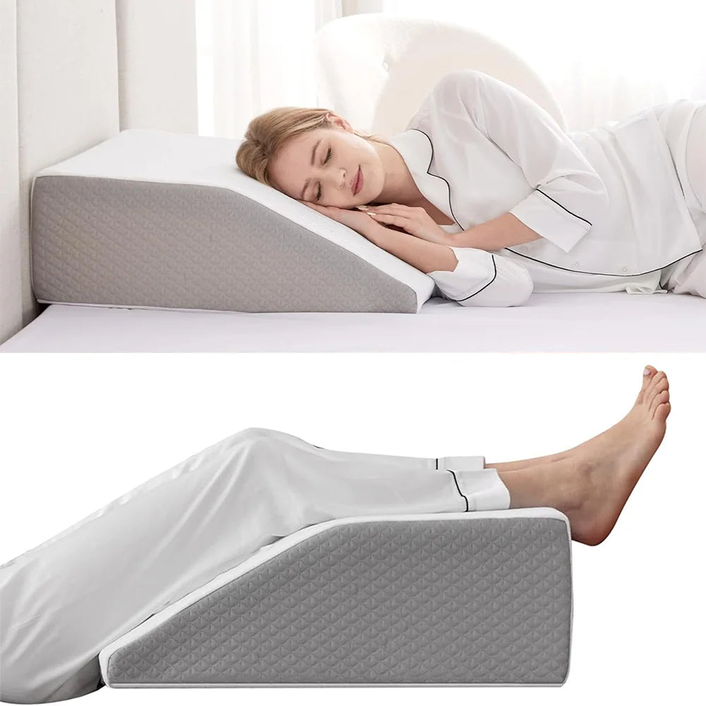 8-Inch Memory Foam Leg Elevation Pillow - Orthopedic Wedge