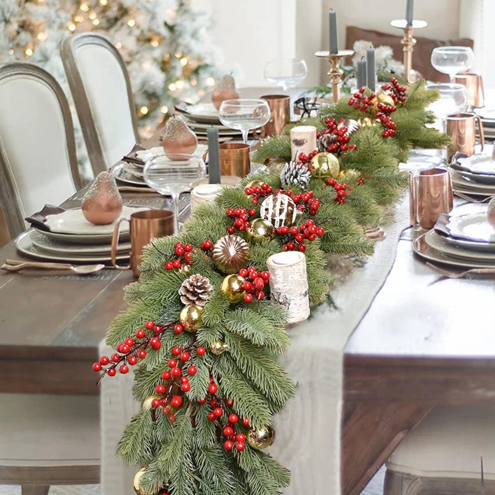 Casandra Premium Christmas Tree Garland - 180cm Artificial Pine Wreath Decor