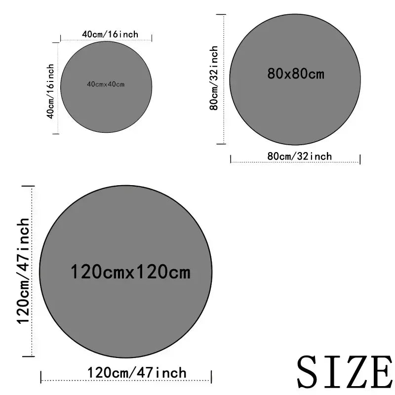 Rowenn Round Washable Carpet - Summer Floor Mat for Living Room & Bedroom