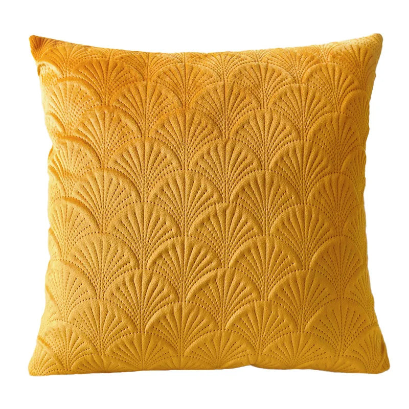 Fann Velvet Cushion Cover - Shell Pattern Double Sided Pillowcase