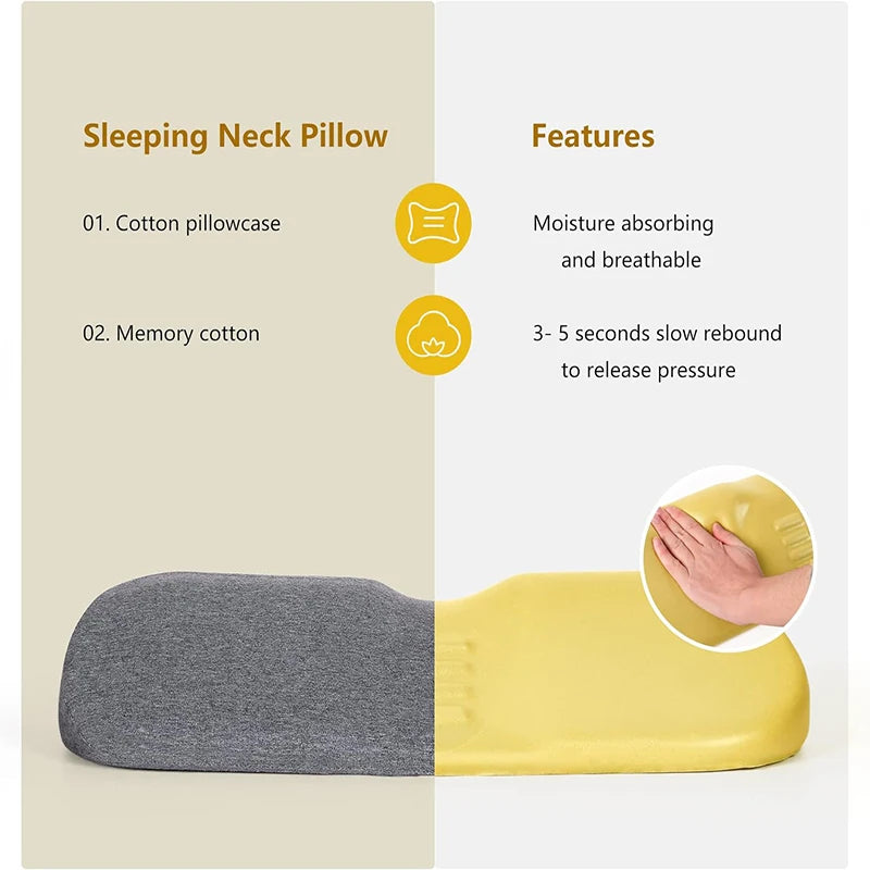 Ergonomic Memory Foam Cervical Pillow - Orthopedic Neck Support for All Sleep Positions