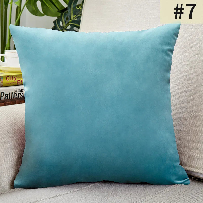 Gardenia Velvet Cushion Cover - Solid Color Throw Pillow Case