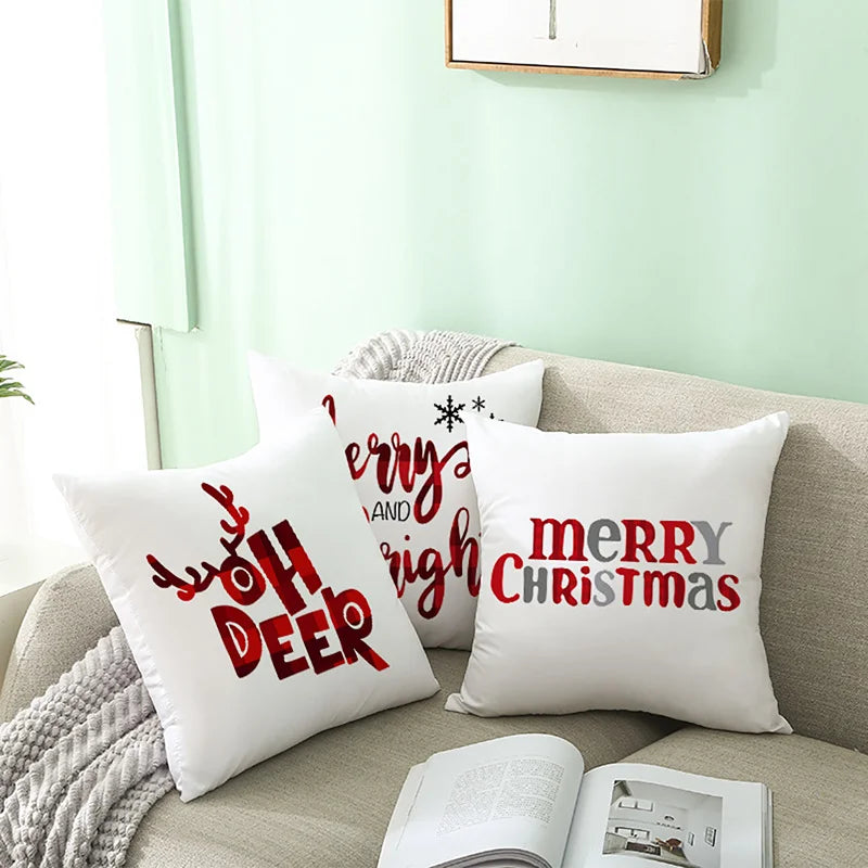 Housse de coussin de Noël - Taie d'oreiller décorative pour la maison pendant les fêtes