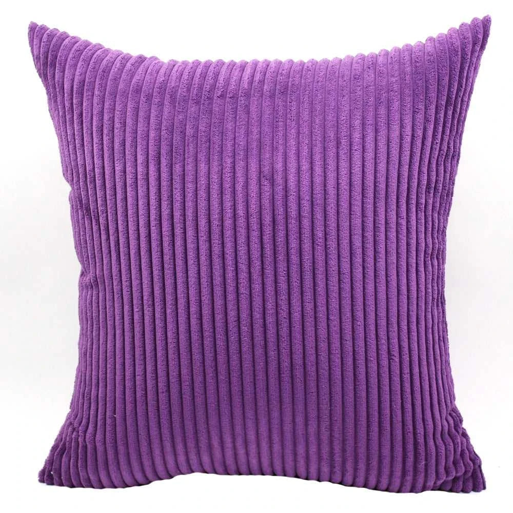 Adiva Striped Corduroy Cushion Cover - 45/50/60cm Sofa Pillow Case 14:771#Rattan;5:201336412#30X50CM Cushion Covers