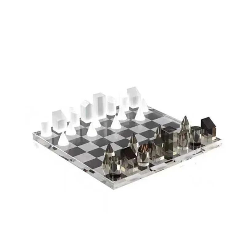 Minimalism Crystal Chess Ornaments Desk Decoration Modern Crafts Creative Geometric Artwork Chess Crafts Room Aesthetic Decor 14:200006151#A sculptures