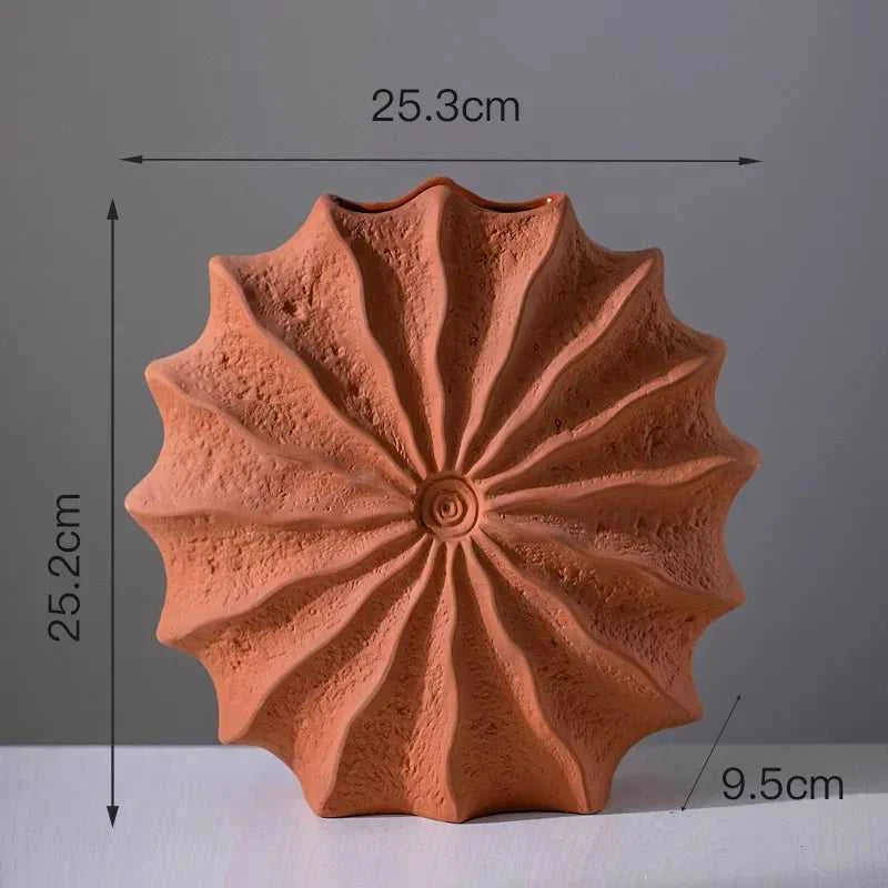 Cara Ceramic Shell Vase Orange - Porcelain Conch Flower Pot Desk Decor 14:29#S vase