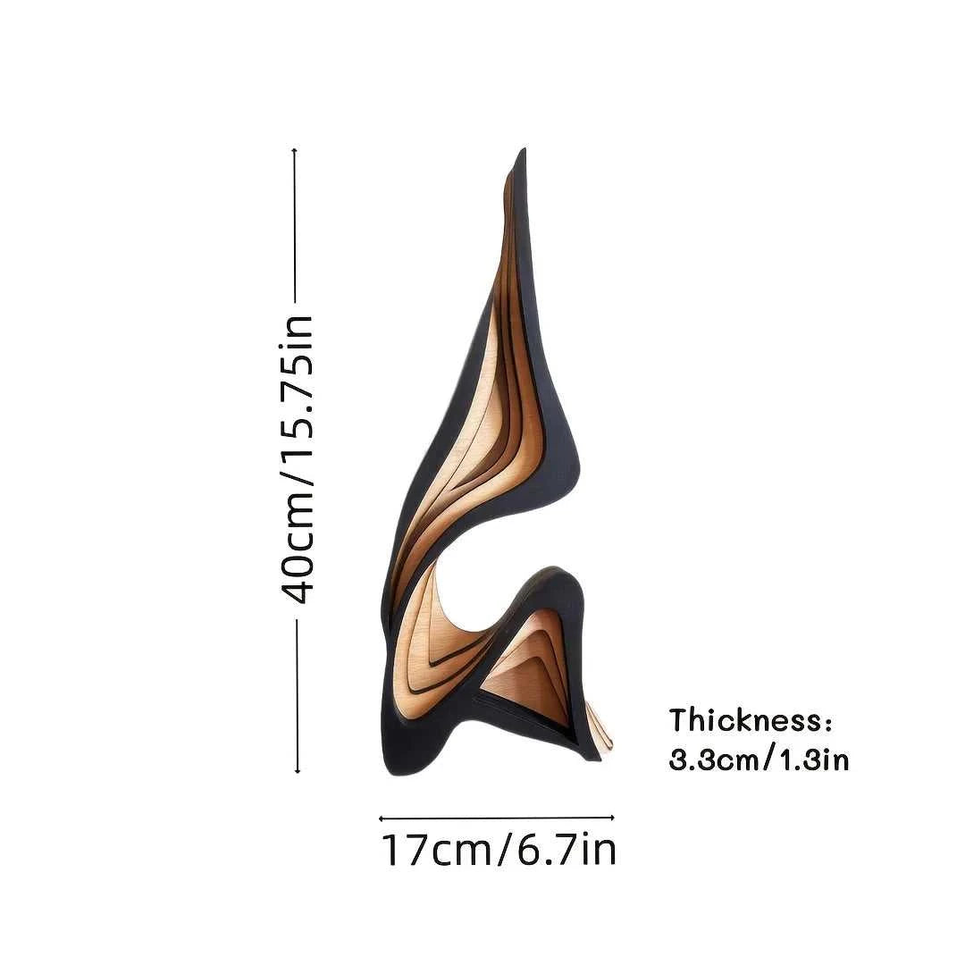 Crista Abstract Wooden Sculpture - Minimalist Desktop Decor 14:200006151#30cm Decorative Sculpture