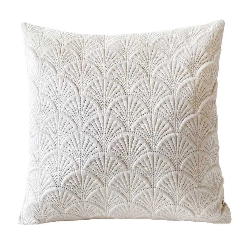 Fann Velvet Cushion Cover - Shell Pattern Double Sided Pillowcase 14:193#Dark Blue;5:4#45x45cm Cushion Covers