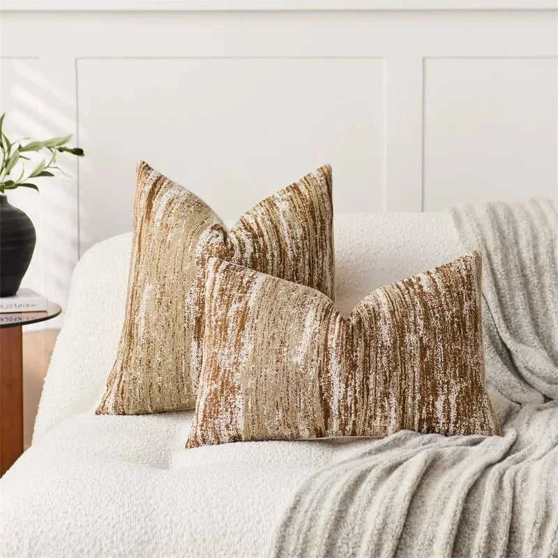 INS Style Jacquard Cushion Covers Chenille Striped Textured Pillow Case for Home Couch Bed Living Room Decor 14:193#Black;5:201298988#1pc 30X50cm Cushion Covers