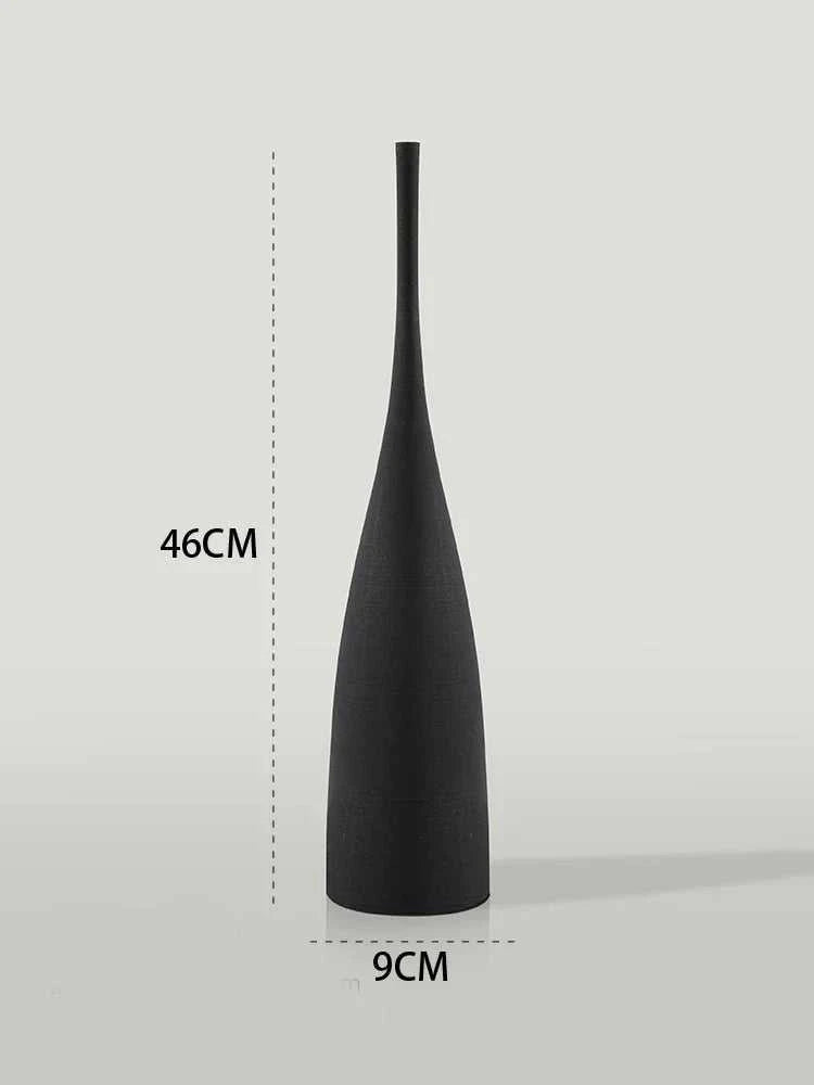 Mano Handmade Zen Ceramic Vase - Black & White Minimalist Art Decor 14:200006151#White A vase