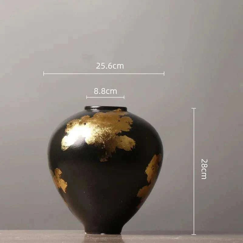 Oro Ceramic Vase - Silver & Gold Irregular Pattern Porcelain Flower Vase 14:200006152#silver Vases