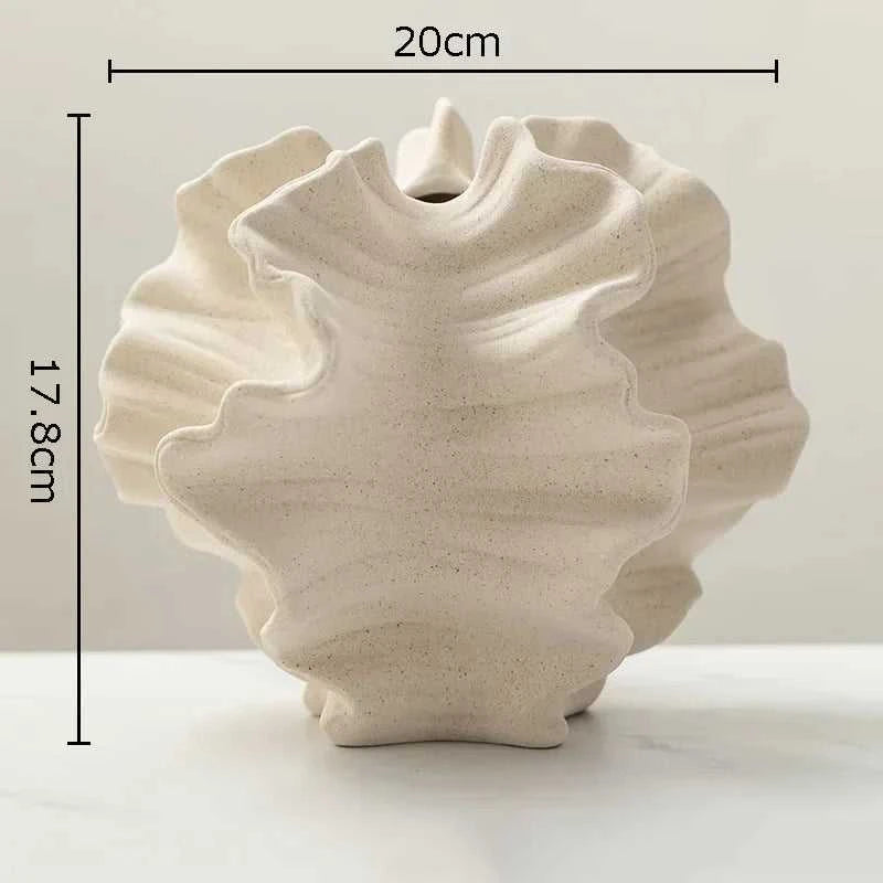 Unica Irregular Wrinkle Ceramic Vase - Modern Porcelain Flower Pot for Desk Decor 14:29#S(15x12.8cm) vase