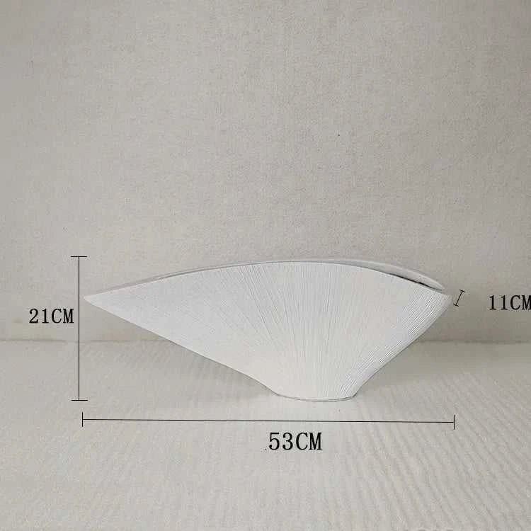 Vaas Nordic Resin Fan Vase - Abstract Sculpture for Dried Flowers 14:1254#A-S Vases