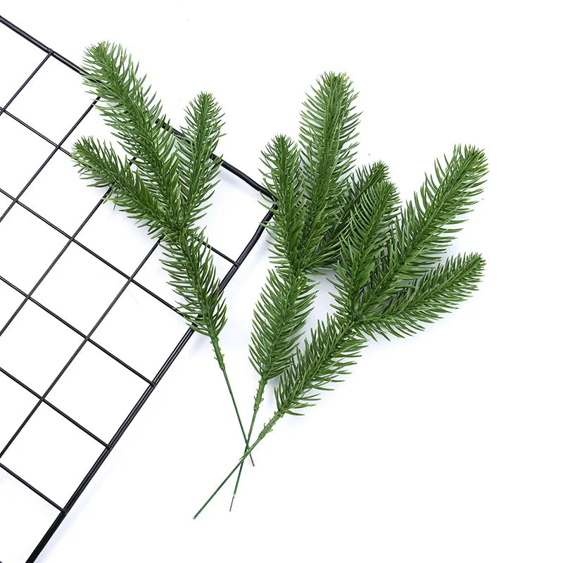 Breez Green Artificial Leaf Stems - Plastic Grass Wedding & Craft Decoration