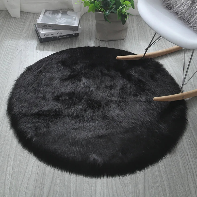 Snuggie Faux Sheepskin Plush Rug 30x30cm - Soft Long Hair Floor Mat